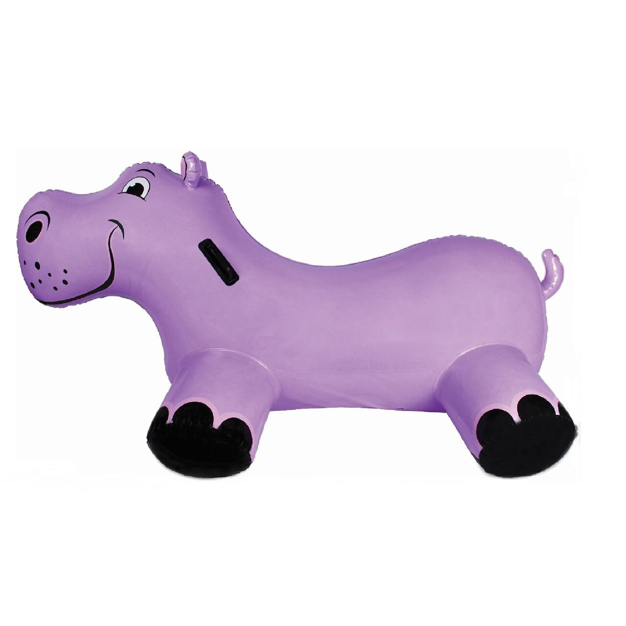 Swim Central 69" Inflatable Purple Happy Hippo Rider Swimming Pool Float